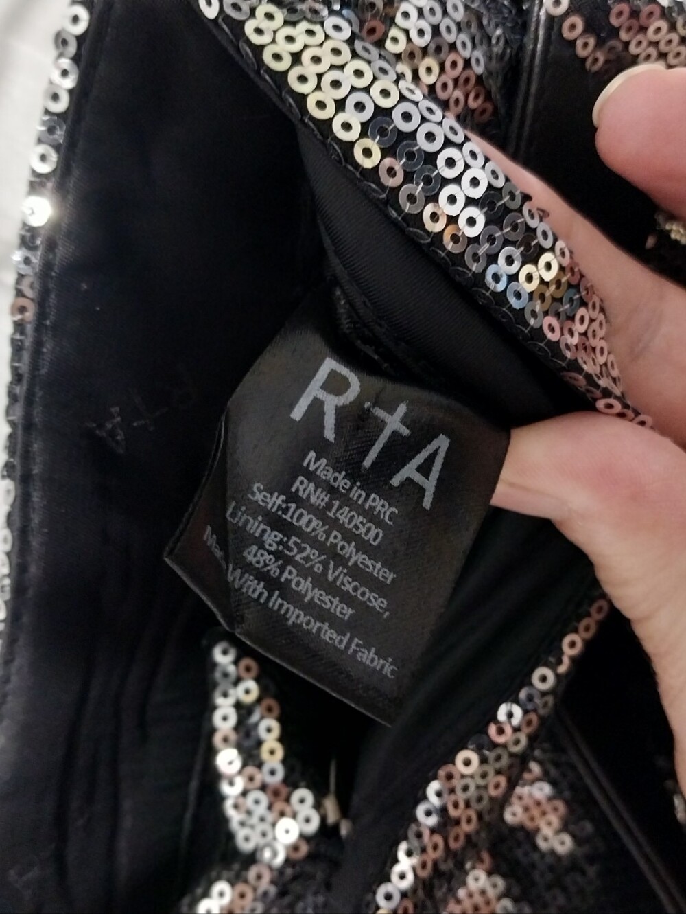 RtA Dillon Sequin Straight Leg Pants, Size S - Picture 7 of 9